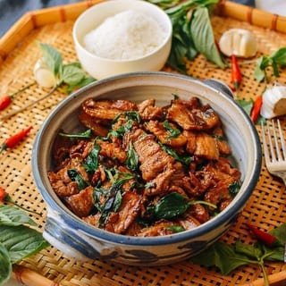 Crispy Pork Belly Basil